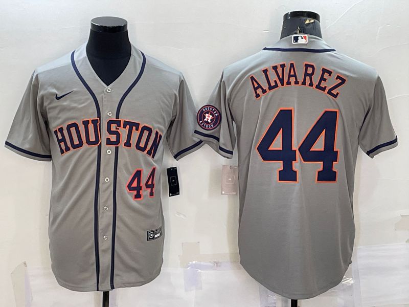 Men Houston Astros #44 Alvarez Grey Game Nike 2022 MLB Jersey->houston astros->MLB Jersey